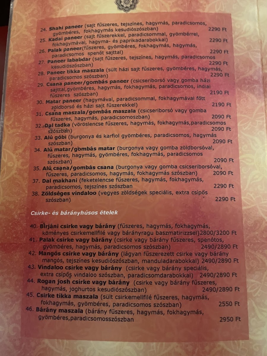 Menu Eur Indiai Restaurant-1